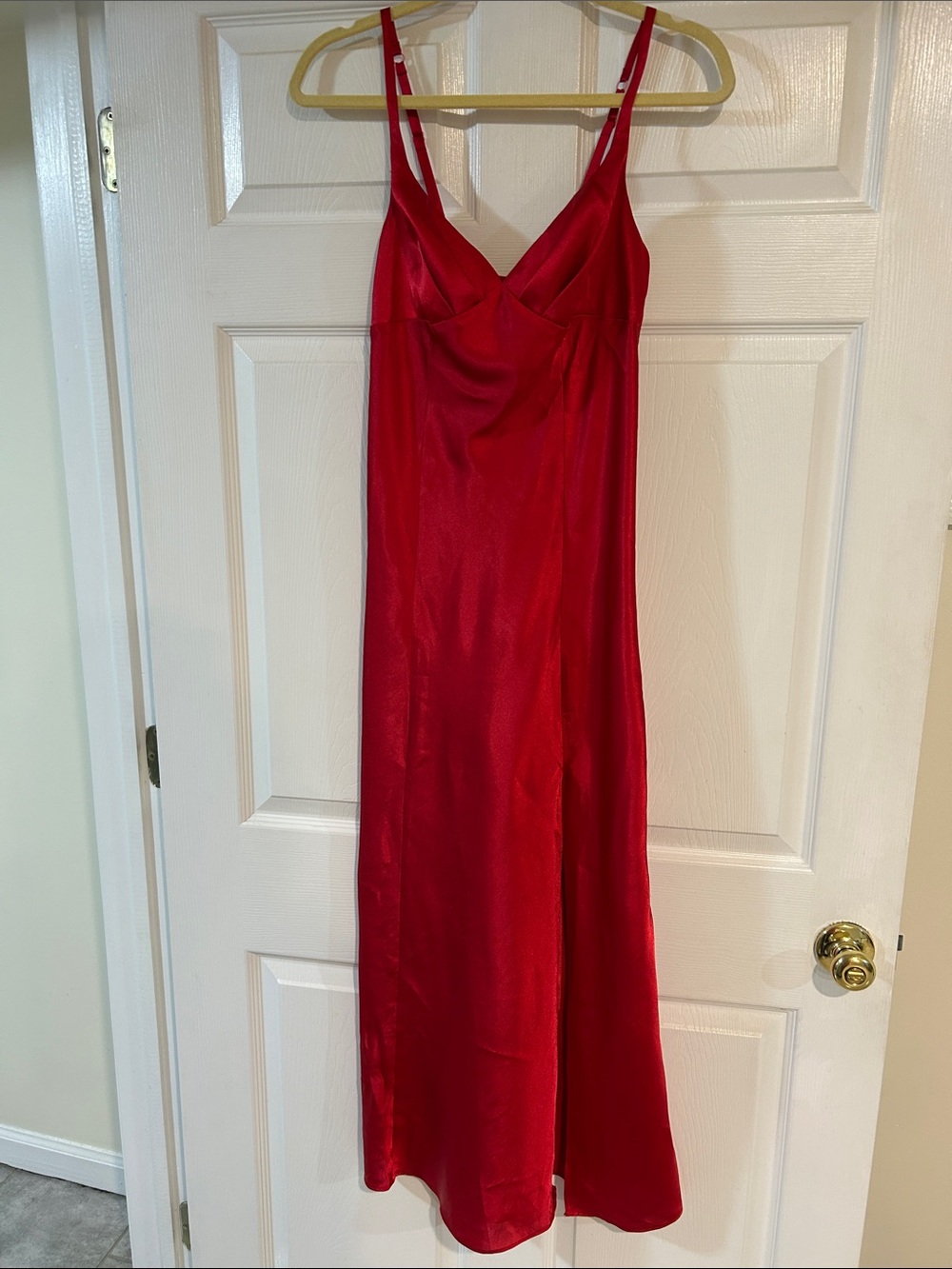 Red satin negligee